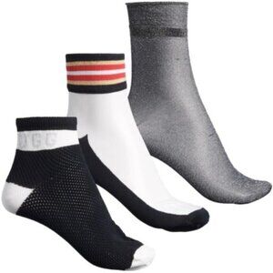 Ugg Australia Varsity Trim-Fishnet-Metallic Slouchy Ankle Crew 3-Pack Sock Set